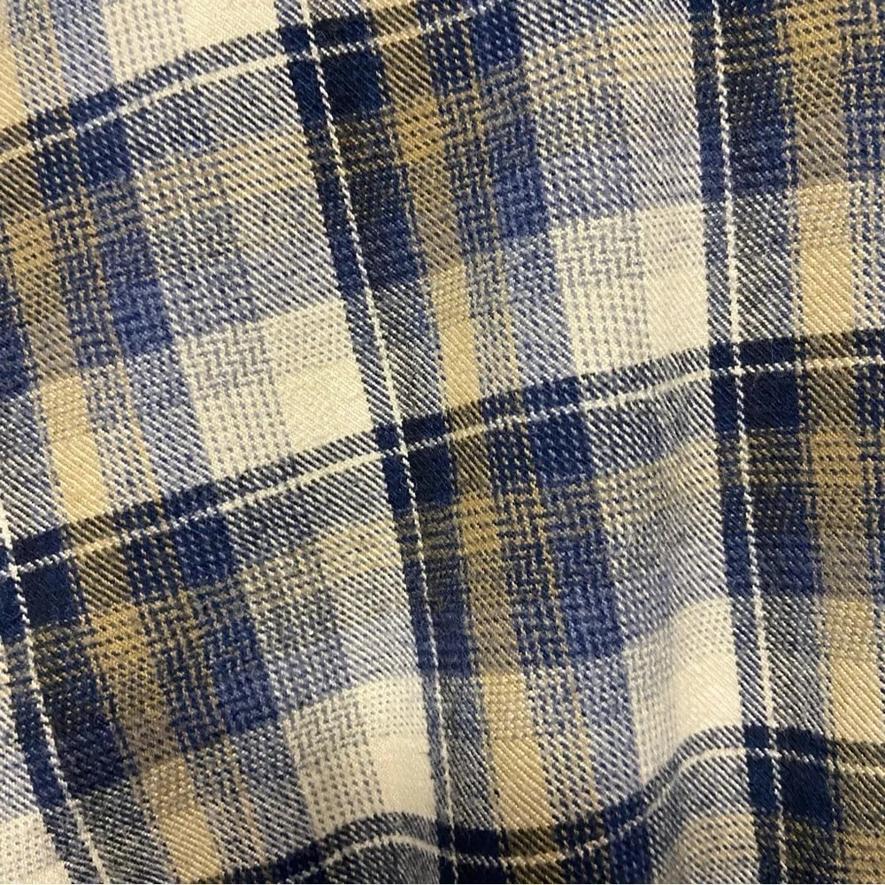 Woolrich Men’s Deep Navy Ombre Flannel Shacket Size L Plaid Shirt Heavyweight